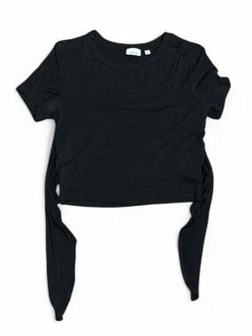 Wilfred Cropped Tie Around Black Stretch Tee